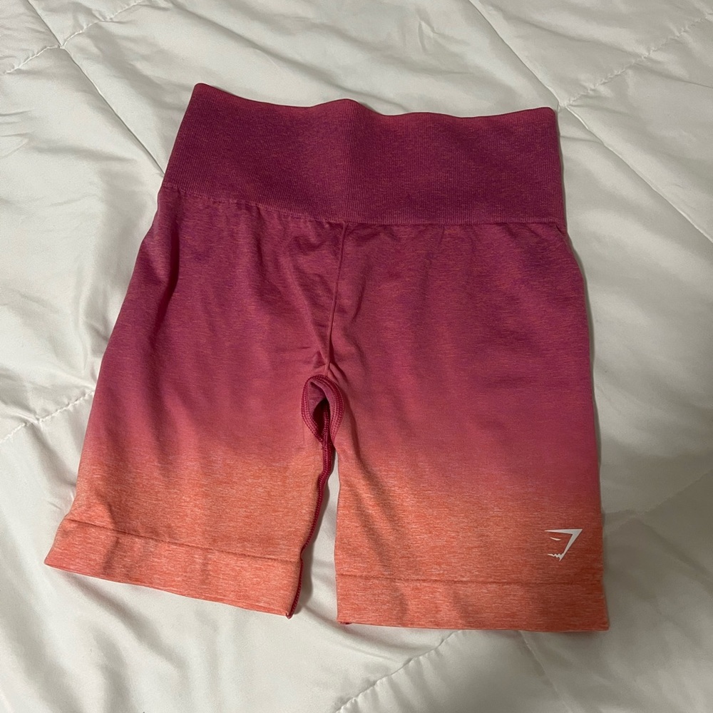 Gymshark Adapt Ombre Seamless Shorts - Orange Marl/Pink